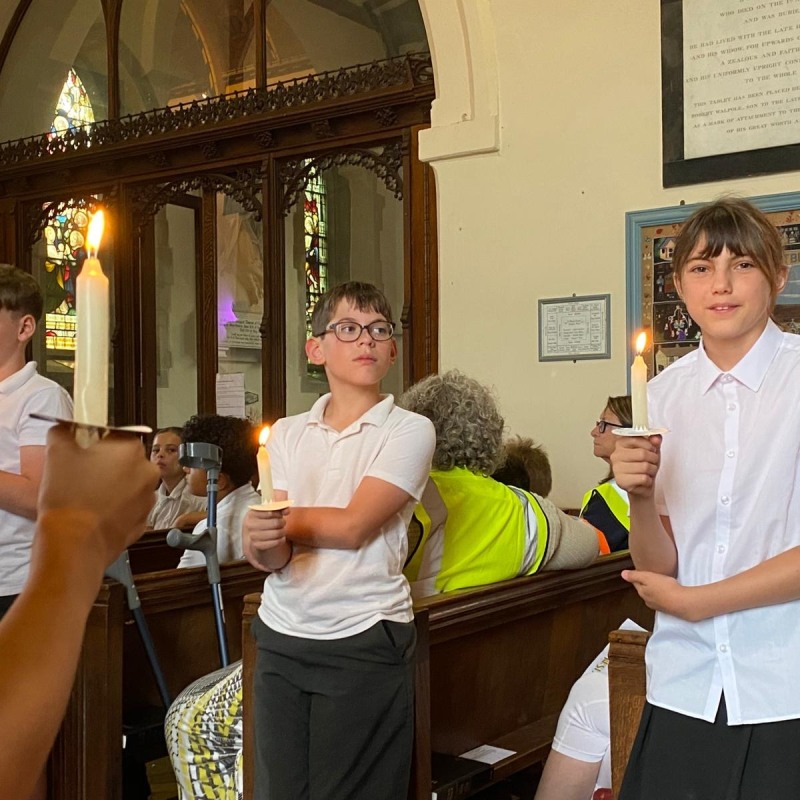'The Light Ceremony' with the Year 6s at the End of Year service (2)
