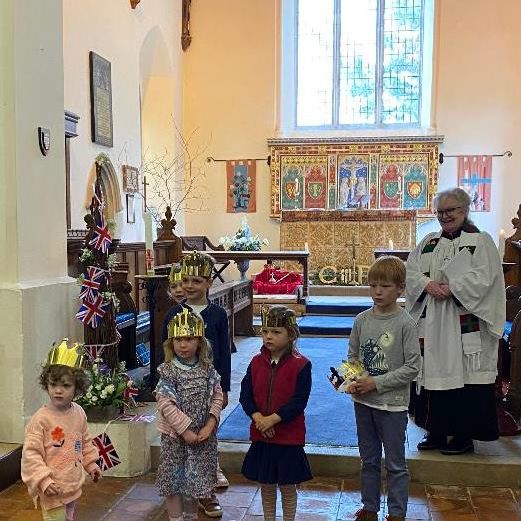 Children at the Commemoration Service at St Mary's, Kintbury